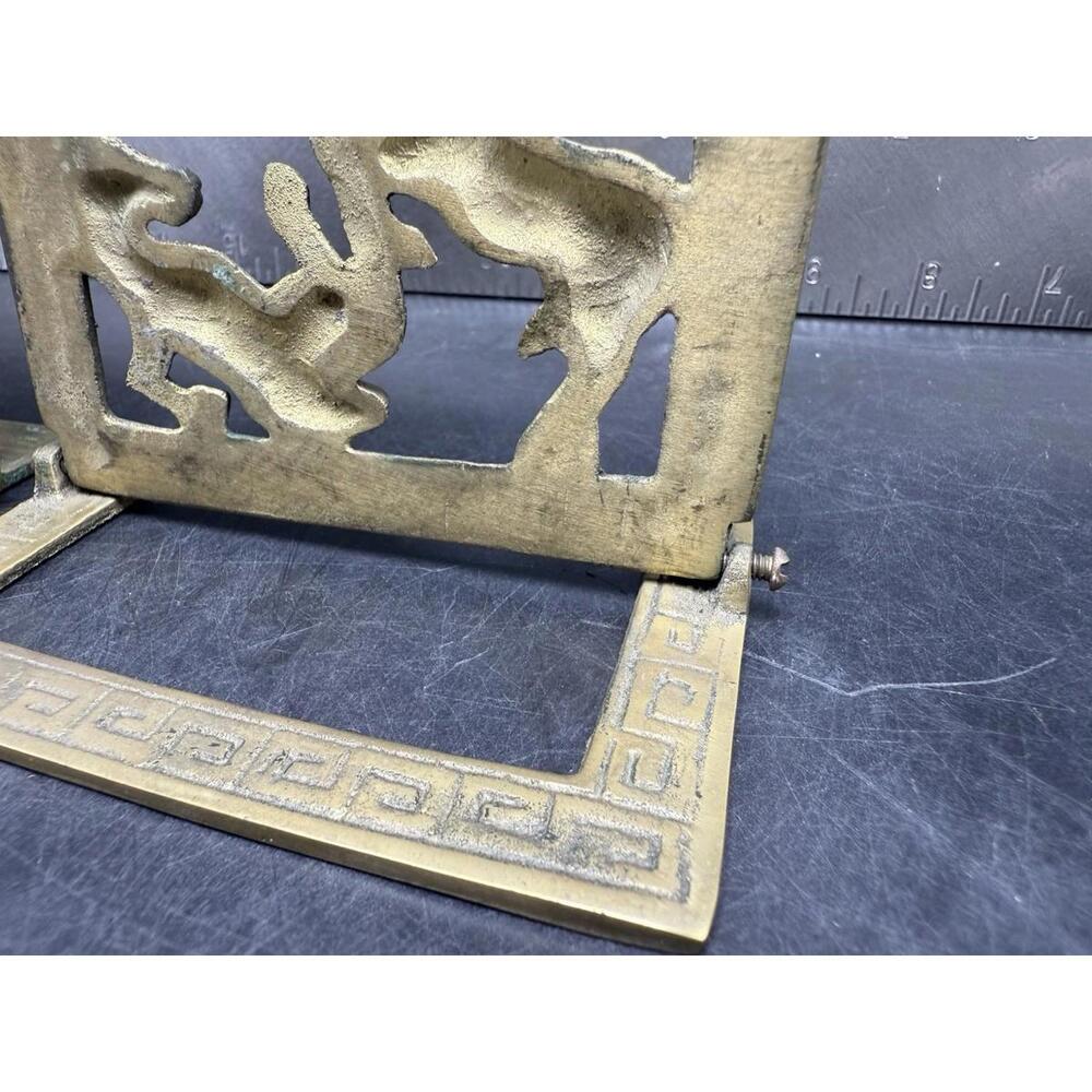 Vintage Pair BRASS COLLAPSIBLE HORSE BOOKENDS, 6 3/4" X 4 1/8" - Picture 13 of 15